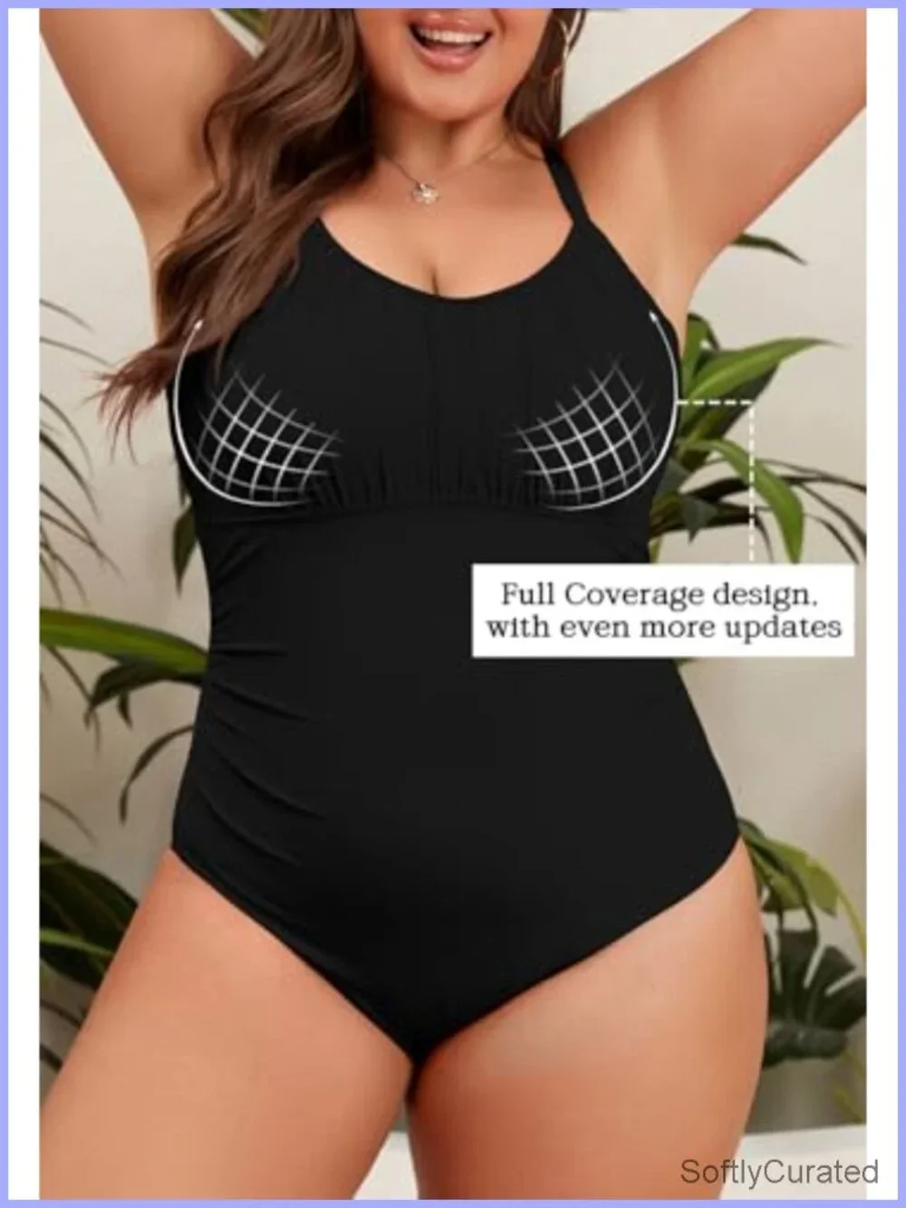 Plus Size One Piece Swimsuits Tummy Control Ruched Bathing Suits Full Coverage